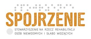 W centralnej części drukowanymi literami napis: Stowarzyszenie, powyżej ten sam napis w brajlu. Poniżej napis: Stowarzyszenie na Rzecz Rehabilitacji Osób Niewidomych i Słabo Widzących.