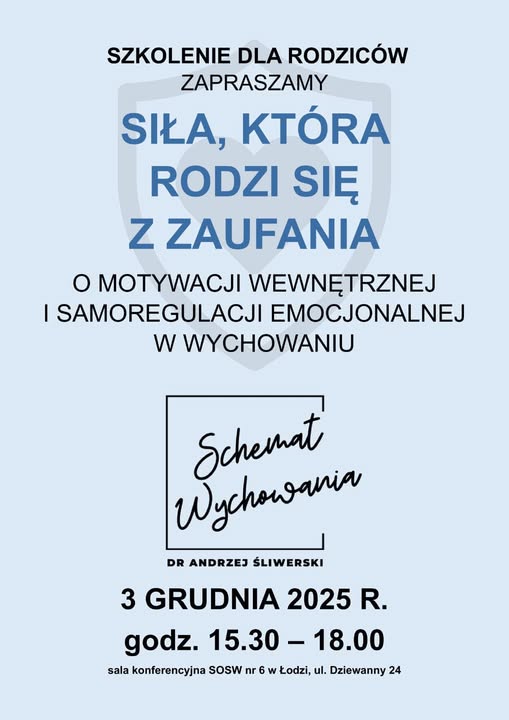 Plakat informujący o szkoleniu