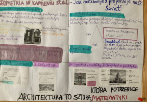 Praca ucznia o znaczeniu i zastosowaniu matematyki w architekturze.