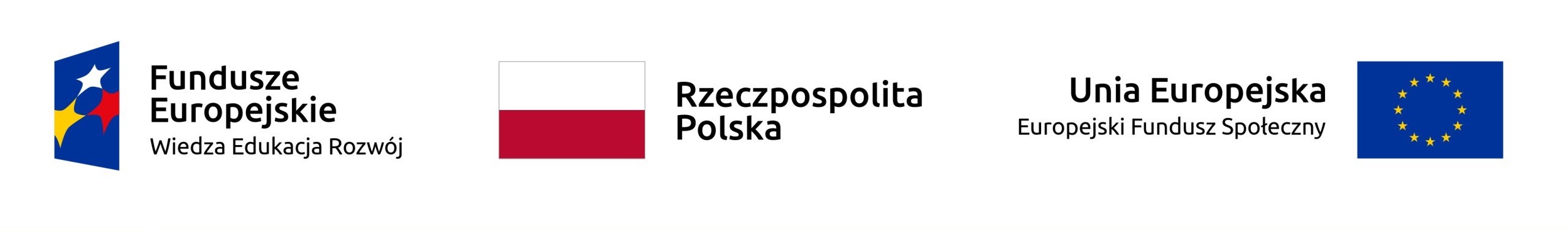 Logo: Fundusze Europejskie, Rzeczpospolita Polska, Unia Europejska.